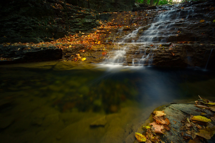 Fall Indian Run Falls  ISO:200 - f/6.3 - 10mm - 59 sec