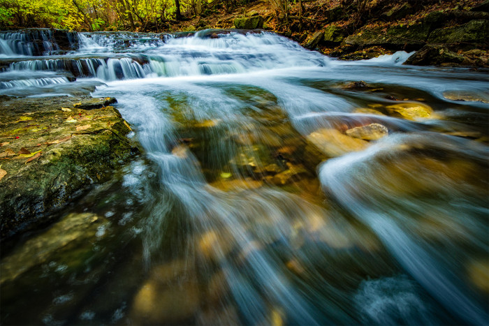 Indian Run Cascade Comp ISO:100 - f/16 - 12mm - 10 x 1 sec