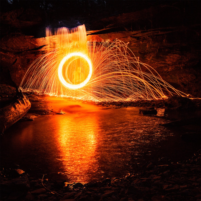 Fire Behind The Falls ISO:100 - f/11 - 15mm - 13 sec