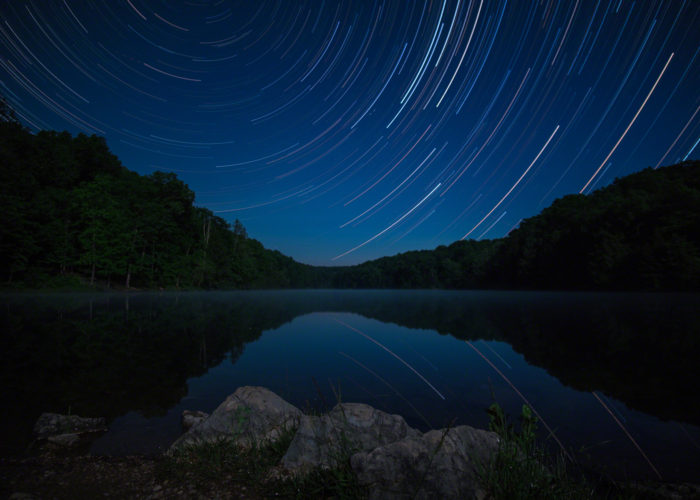 Rose Lake Moon Lit Star Trails 720 shots at ISO:100 - f/2.8 - 10mm - 8 sec